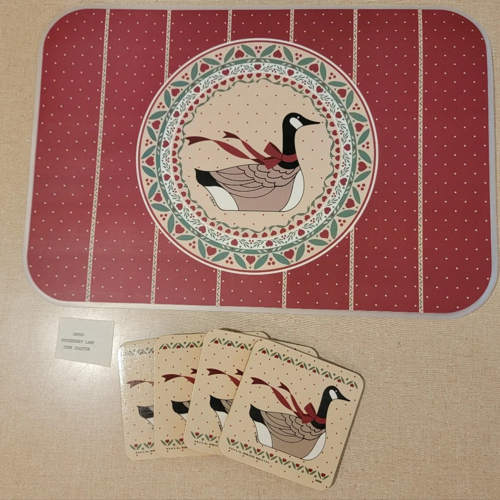 Gooseberry‎ Lane Geese Placemats (4) Country Goose Placemats 80's